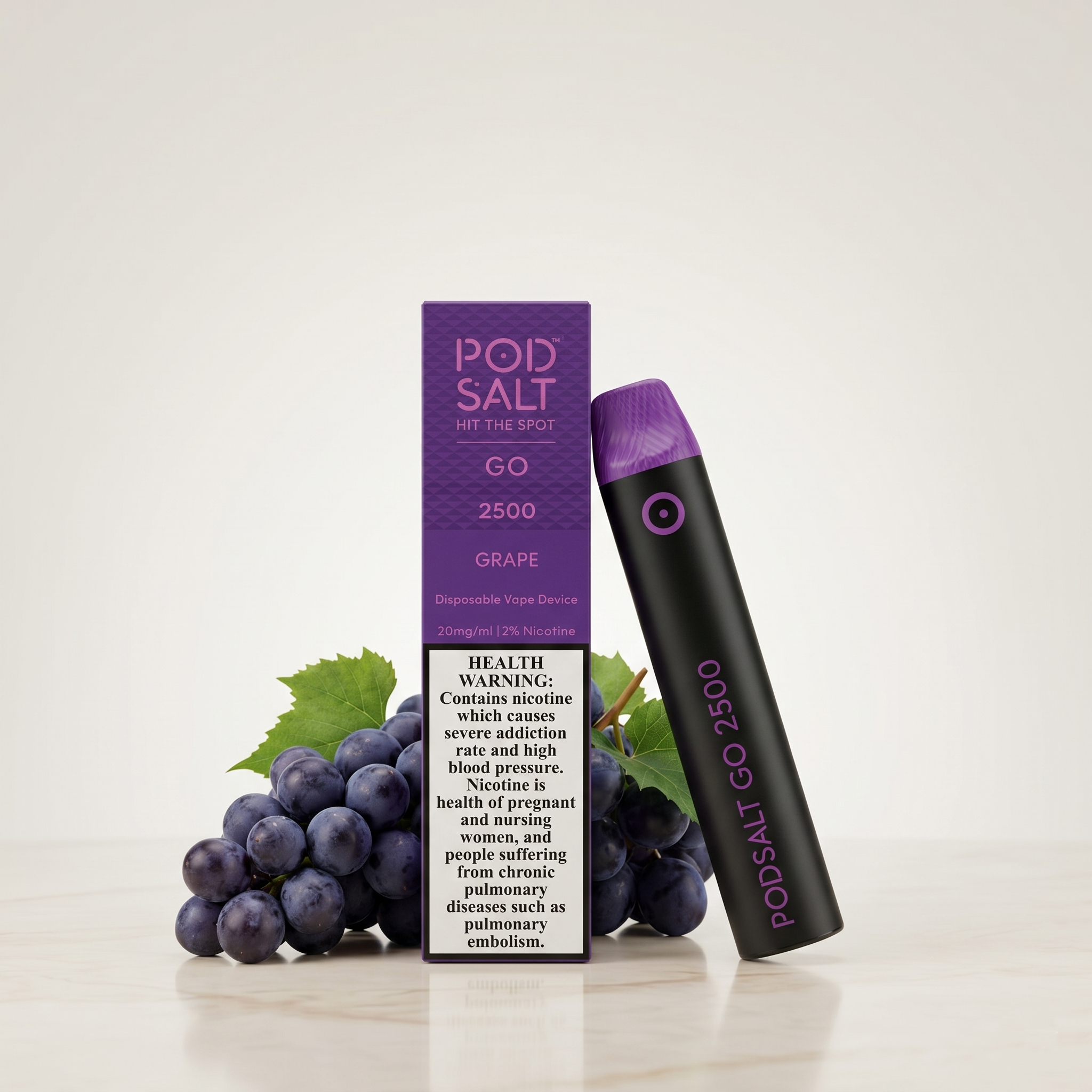 Pod Salt Go 2500 Puffs Grape Flavor Disposable Vape