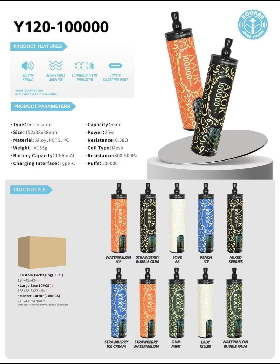 AAOK Y120 100K Puffs Vape Dubai Shop
