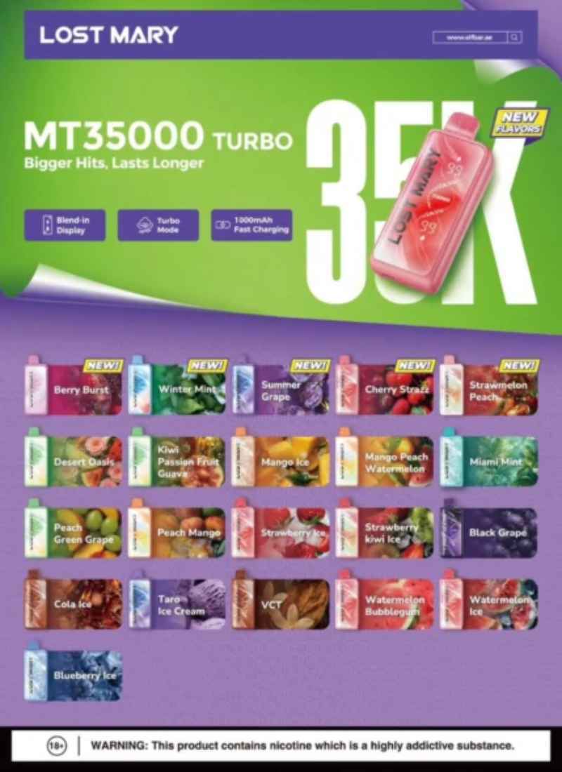 Lost Mary MT35000 Turbo 35000 Puffs Disposable Vape – 2% Nicotine